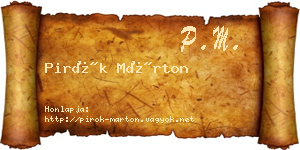 Pirók Márton névjegykártya
