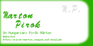 marton pirok business card