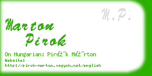 marton pirok business card